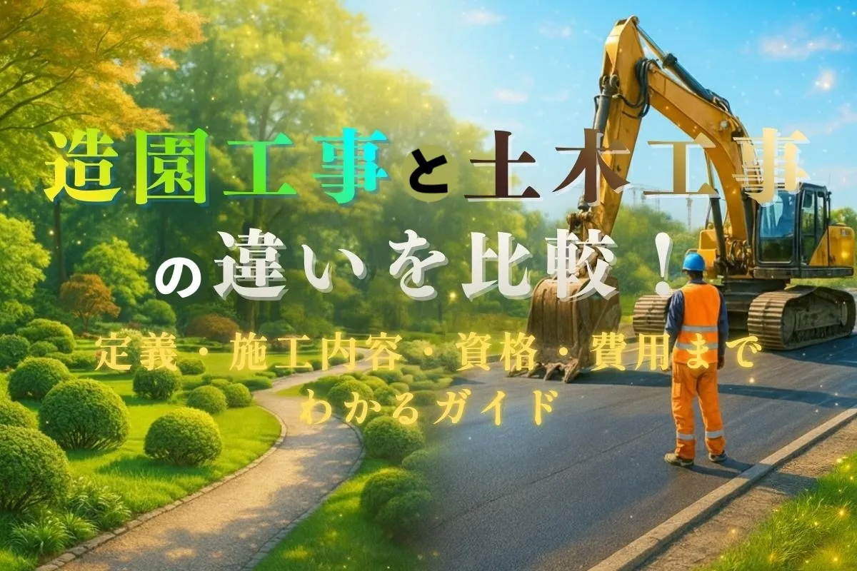 造園工事と土木工事の違いを比較！定義・施工内容・資格・費用までわかるガイド