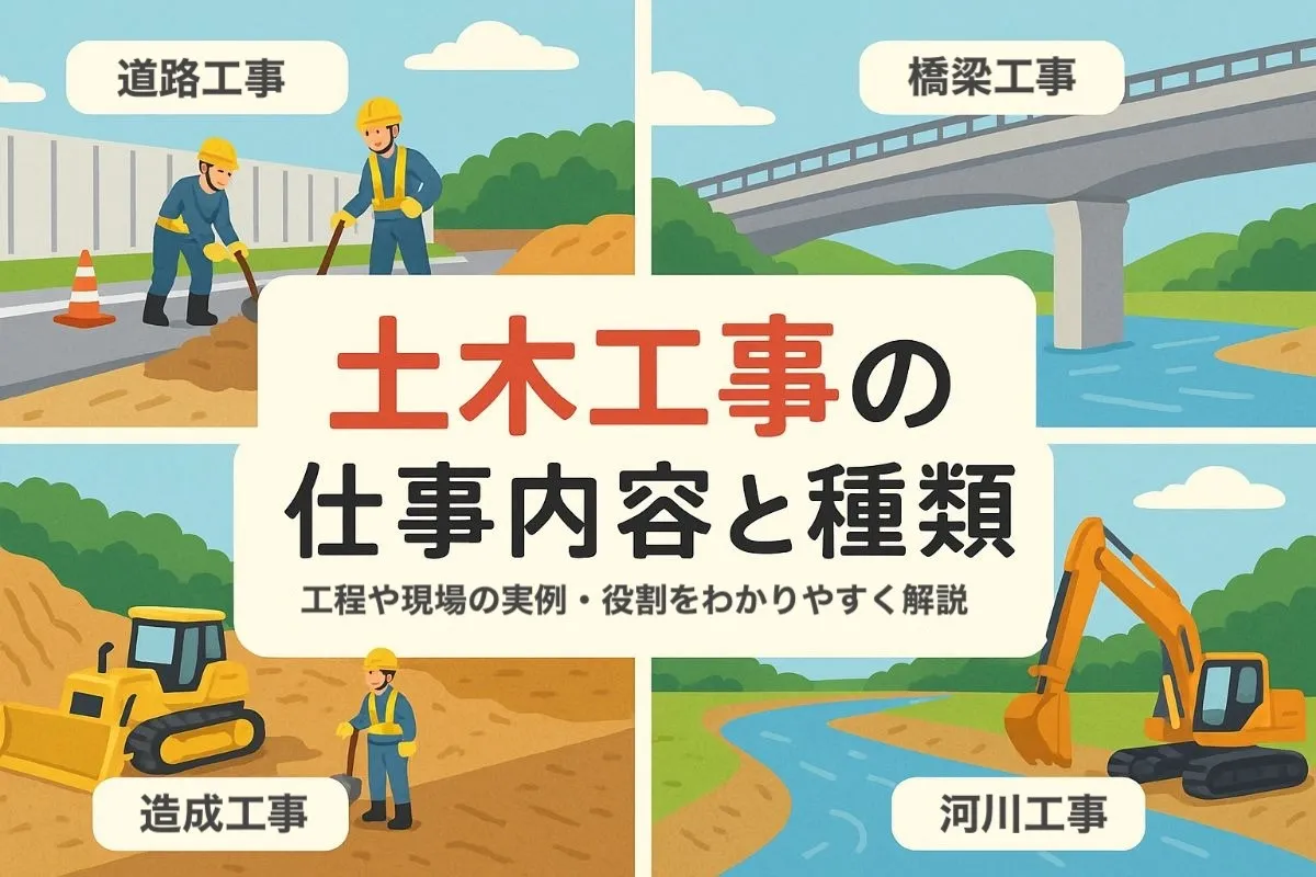 土木工事の内容や種類を徹底解説！主な仕事内容・工程・現場の実例と役割まで詳しく紹介