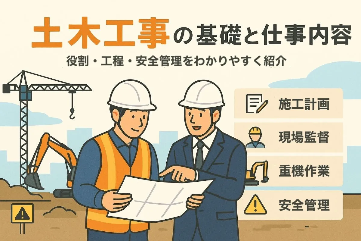 土木工事現場の基礎知識と仕事内容を解説！役割・工程・安全管理までわかる